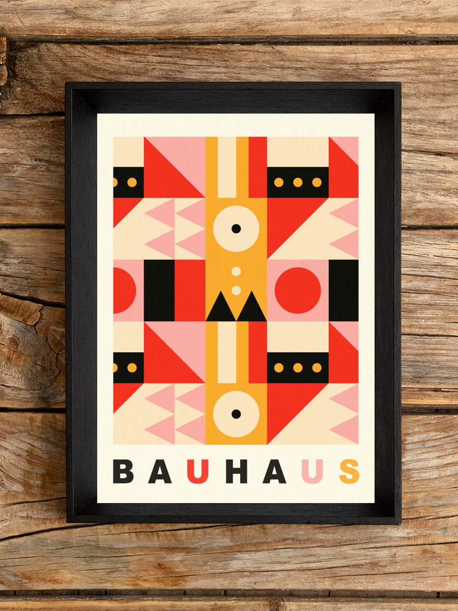 Original Bauhaus (No.2) in Pink… Pink & Red Sanatsal Modern Tablo Siyah Çerçeveli Poster Modern Duvar Tablo