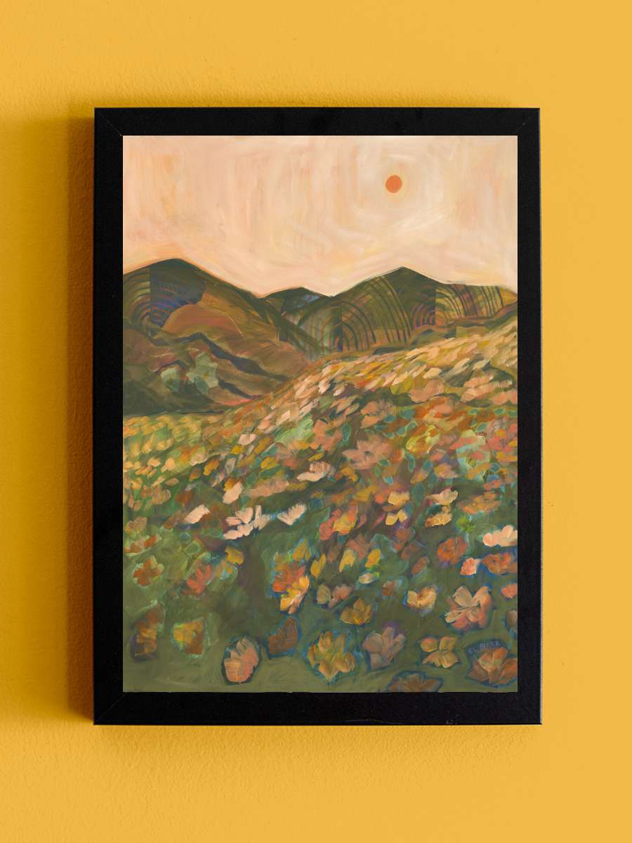 Blooming field Sanatsal Modern Tablo Siyah Çerçeveli Poster Modern Duvar Tablo