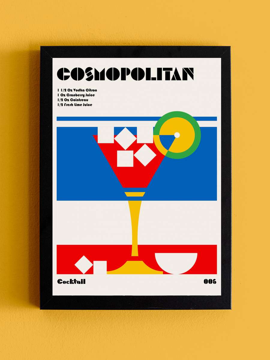 Cosmopolitan Bauhaus Cocktail Sanatsal Modern Tablo Siyah Çerçeveli Poster Modern Duvar Tablo