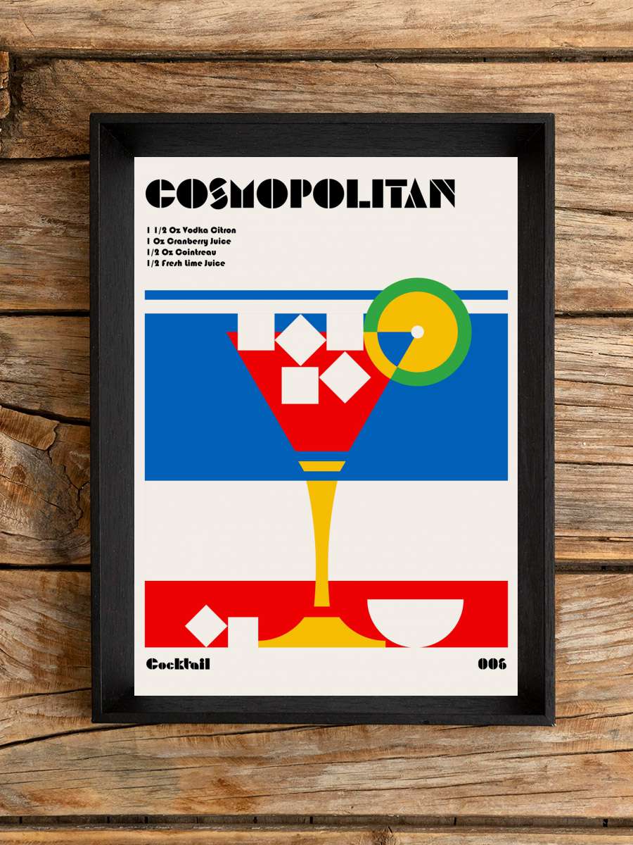 Cosmopolitan Bauhaus Cocktail Sanatsal Modern Tablo Siyah Çerçeveli Poster Modern Duvar Tablo