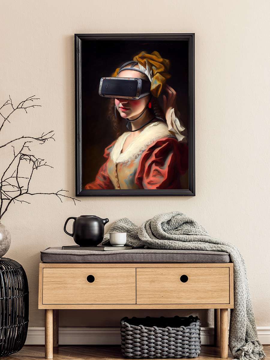 VR Experience Sanatsal Modern Tablo Siyah Çerçeveli Poster Modern Duvar Tablo