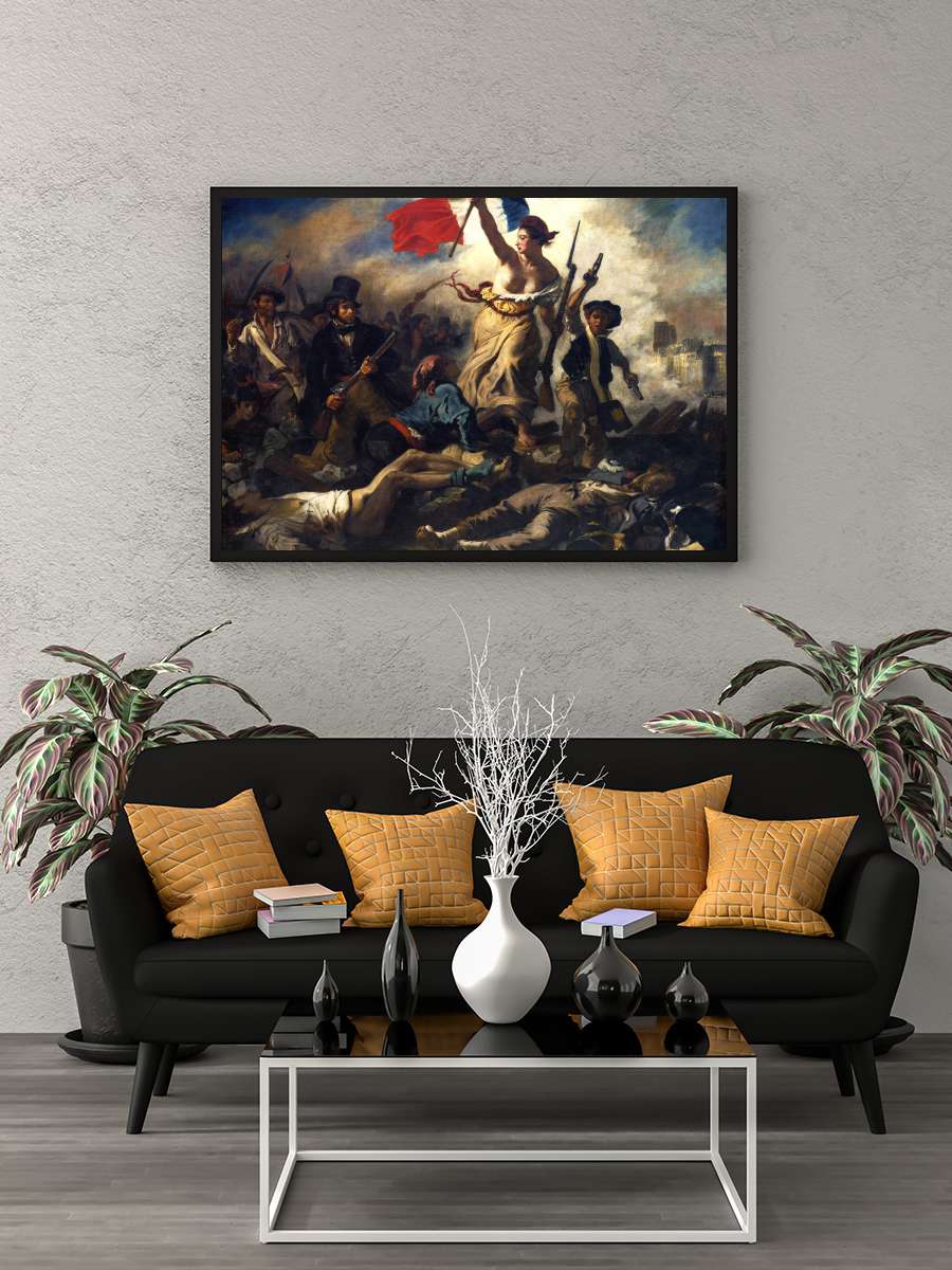 Liberty Leading the People … (Vintage French Revolution… Sanatsal Modern Tablo Siyah Çerçeveli Poster Modern Duvar Tablo