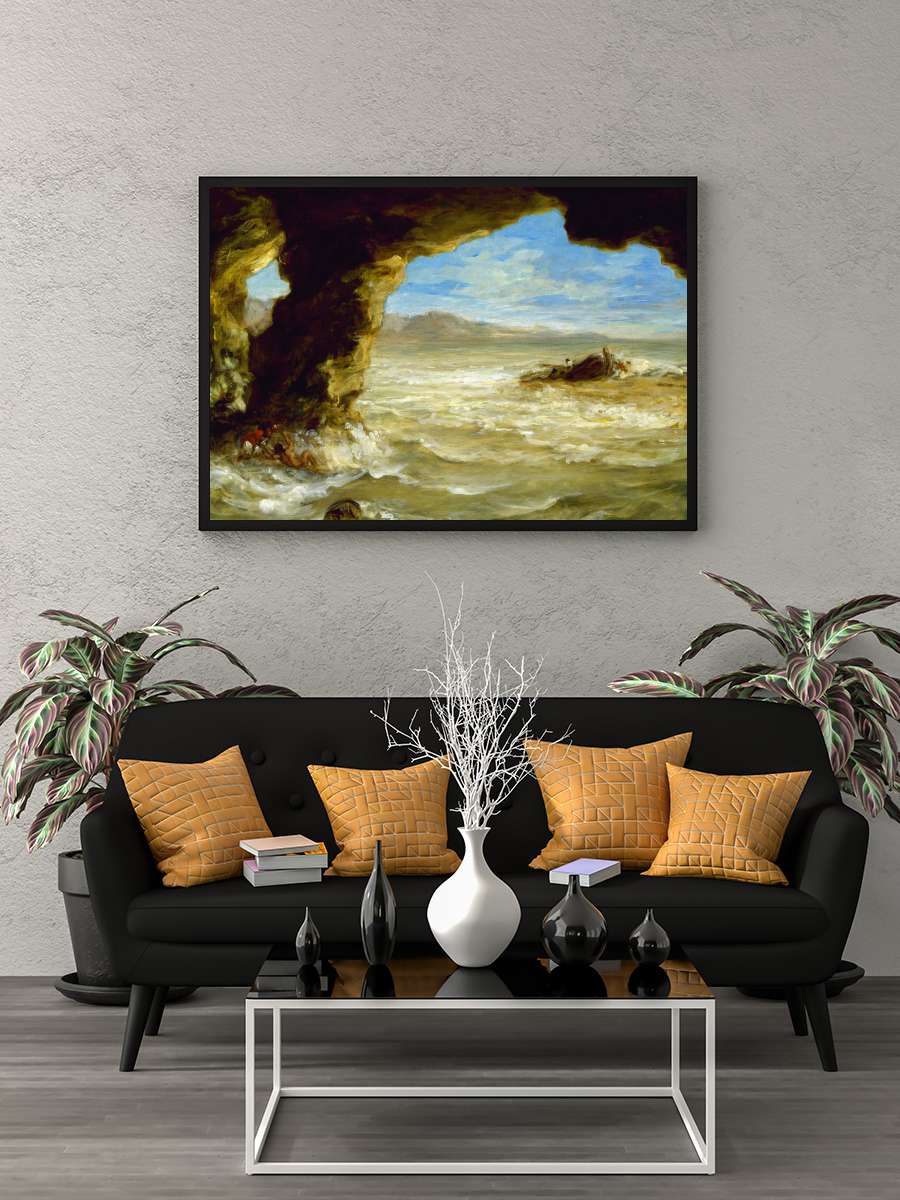 Shipwreck on the Coast (Vintage… (Vintage Seascape) - Eugène… Sanatsal Modern Tablo Siyah Çerçeveli Poster Modern Duvar Tablo