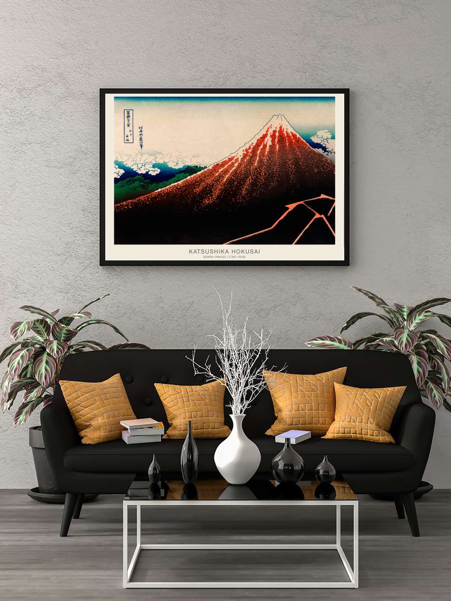 Sanka Hakuu (Mt Fuji Japan) -… - Katsushika Hokusai Sanatsal Modern Tablo Siyah Çerçeveli Poster Modern Duvar Tablo