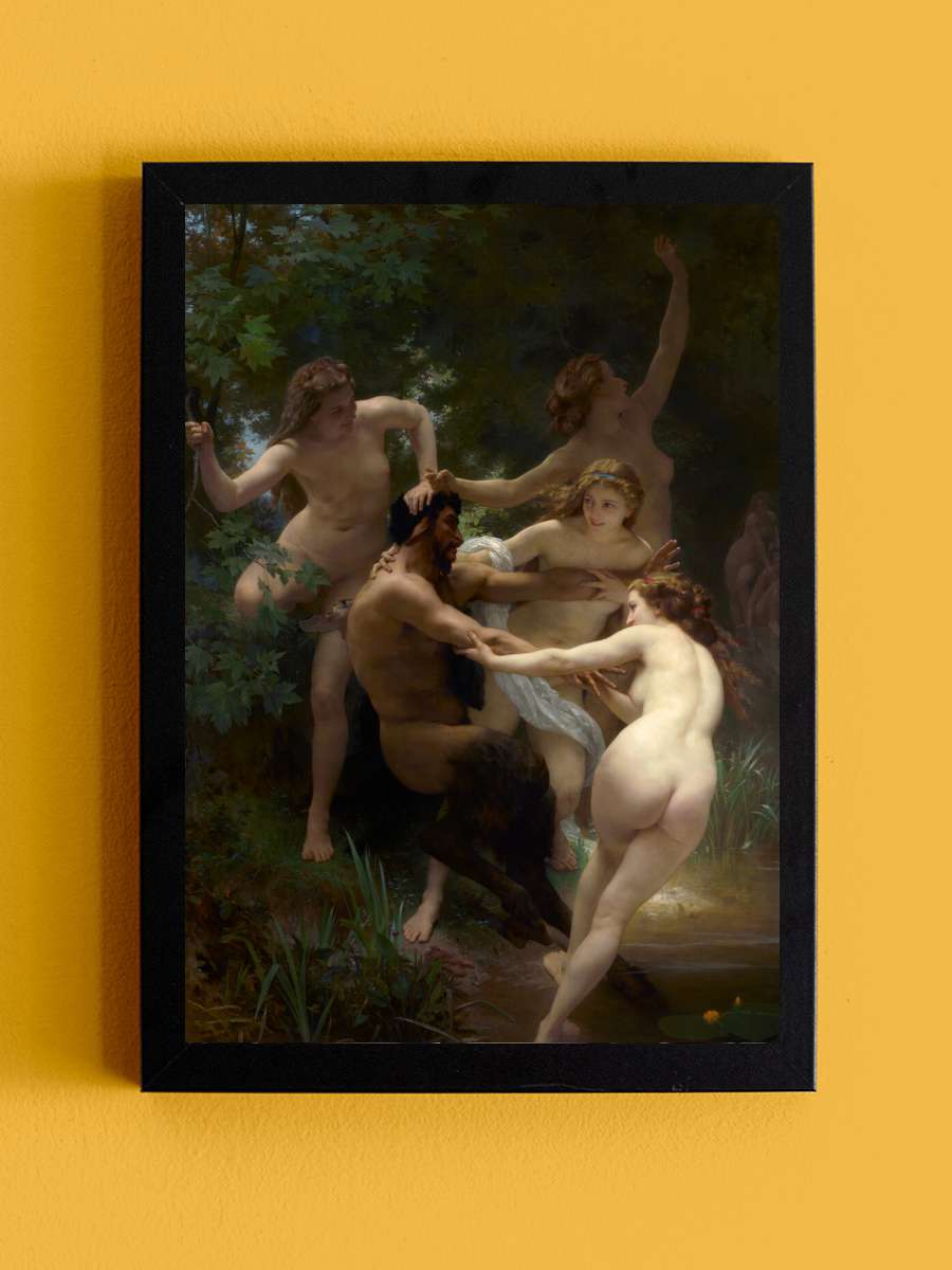 Nymphs & Satyr (Male Female… Female Fantasy Nude) - William… Sanatsal Modern Tablo Siyah Çerçeveli Poster Modern Duvar Tablo