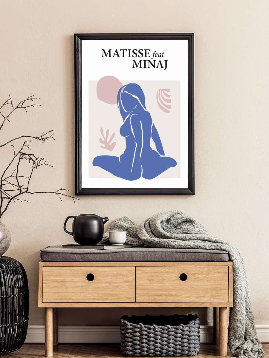 Matisse Feat Minaj Sanatsal Modern Tablo Siyah Çerçeveli Poster Modern Duvar Tablo