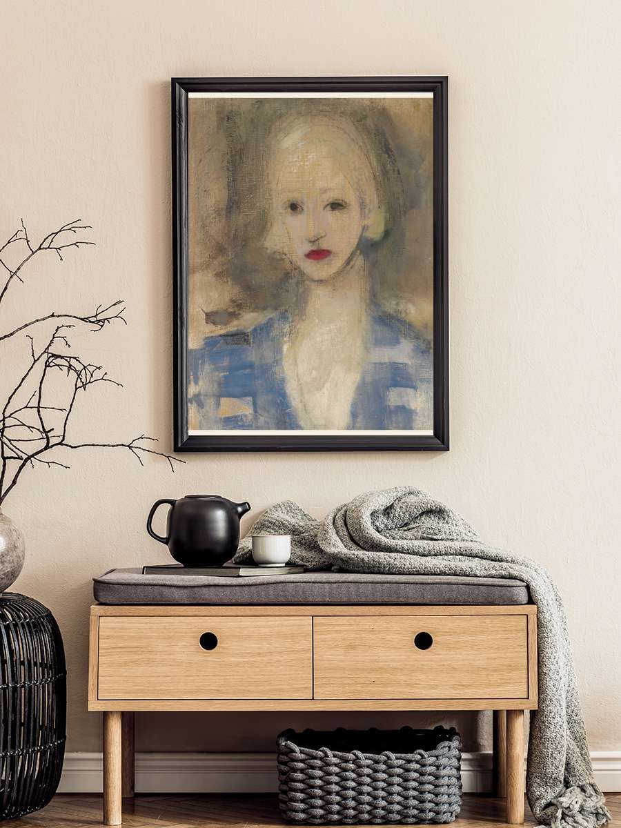 The Blonde Woman (Female… (Female Portrait) - Helene Schjerfbeck Sanatsal Modern Tablo Siyah Çerçeveli Poster Modern Duvar Tablo