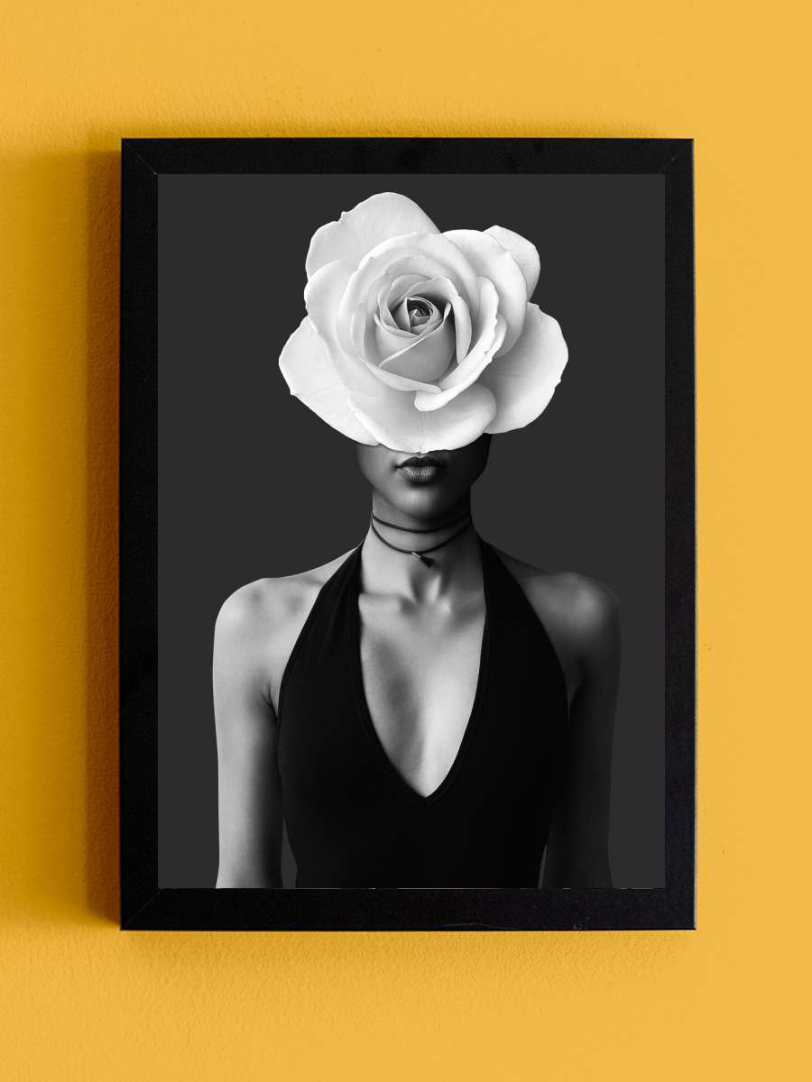 Rose Sanatsal Modern Tablo Siyah Çerçeveli Poster Modern Duvar Tablo