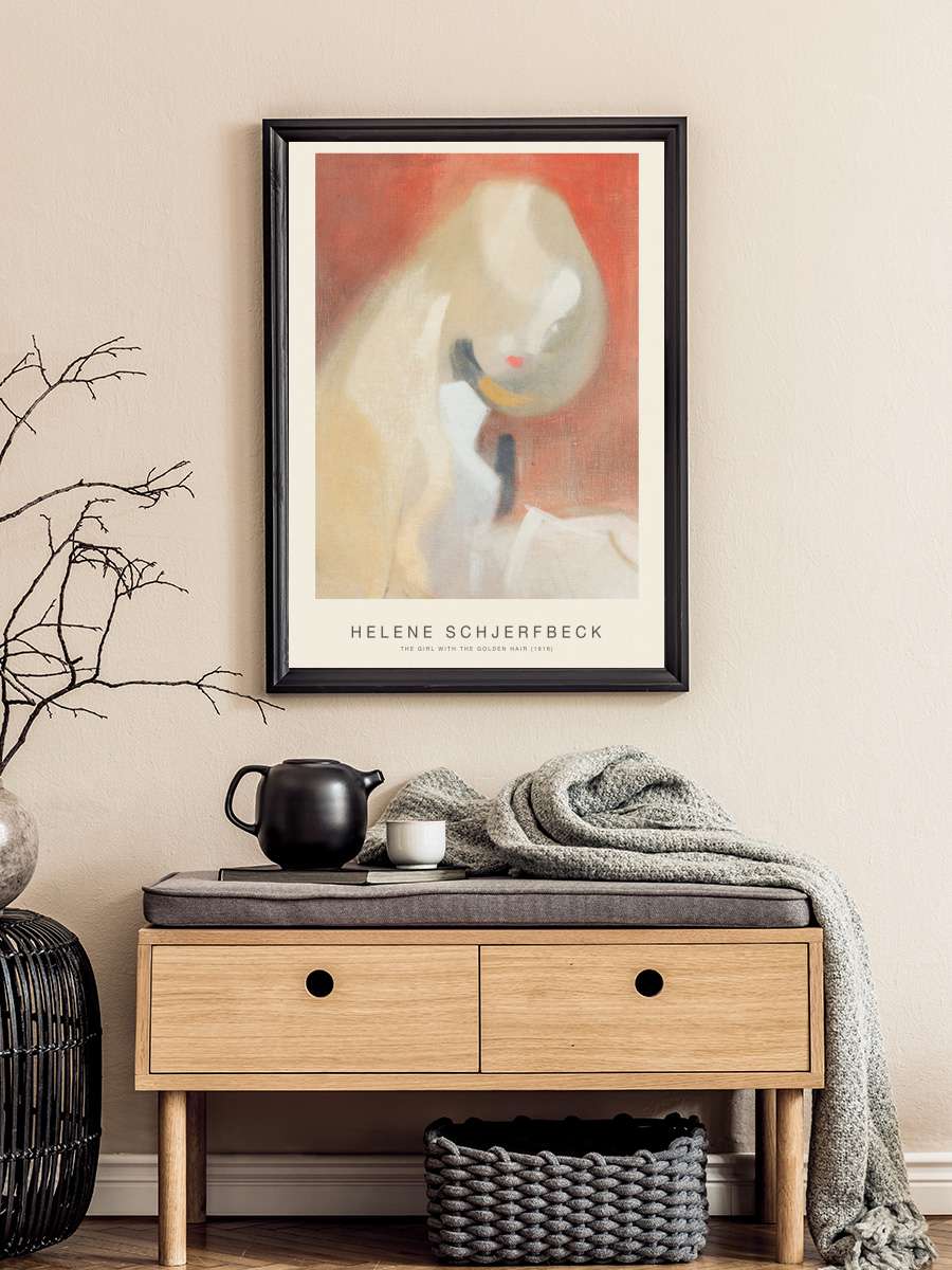 The Girl with the Golden Hair -… - Helene Schjerfbeck Sanatsal Modern Tablo Siyah Çerçeveli Poster Modern Duvar Tablo