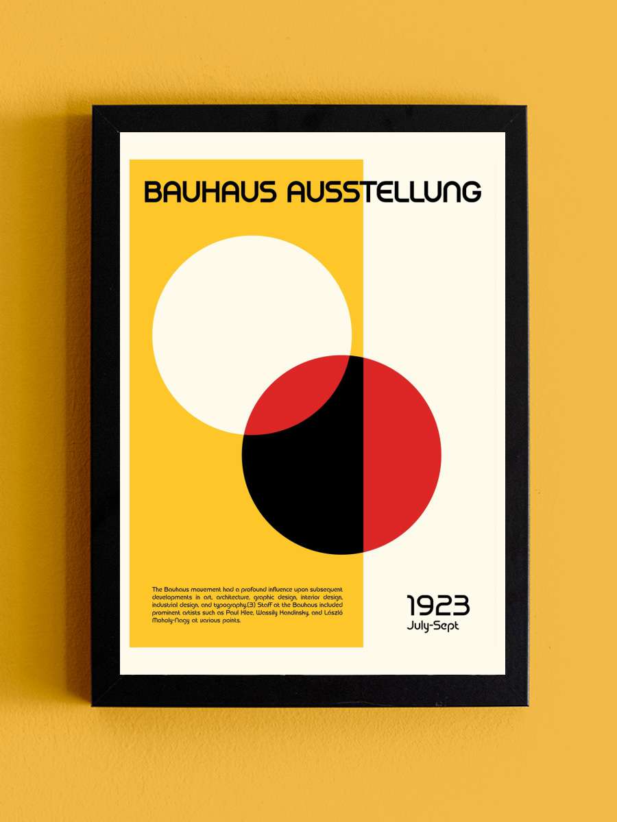 Bauhaus Ausstellung Sanatsal Modern Tablo Siyah Çerçeveli Poster Modern Duvar Tablo