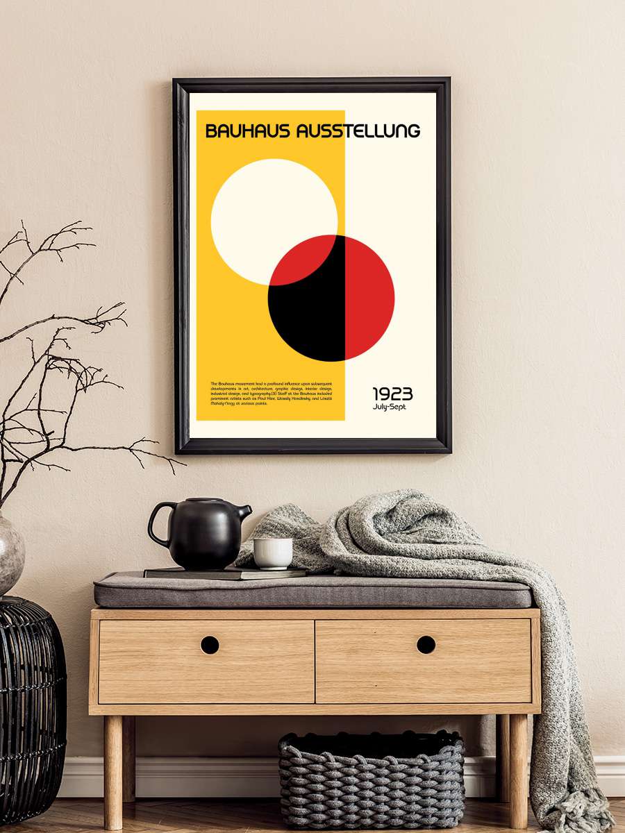 Bauhaus Ausstellung Sanatsal Modern Tablo Siyah Çerçeveli Poster Modern Duvar Tablo