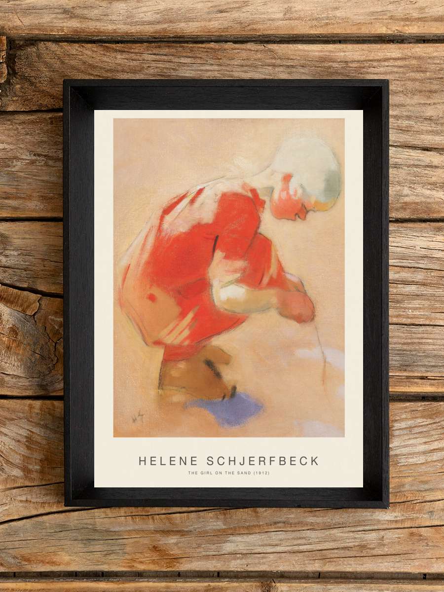 The Girl on the Sand - Helene… Helene Schjerfbeck Sanatsal Modern Tablo Siyah Çerçeveli Poster Modern Duvar Tablo