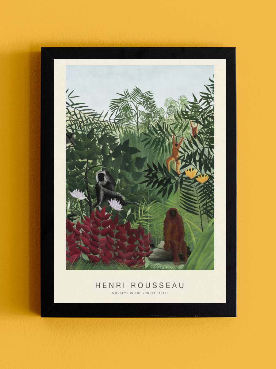 Monkeys in the Jungle (Special… (Special Edition) - Henri… Sanatsal Modern Tablo Siyah Çerçeveli Poster Modern Duvar Tablo