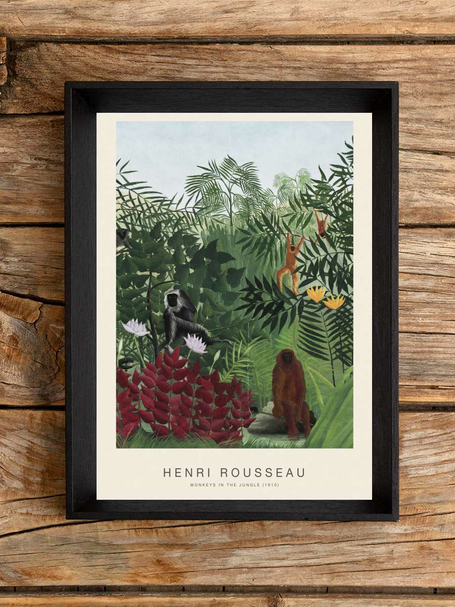 Monkeys in the Jungle (Special… (Special Edition) - Henri… Sanatsal Modern Tablo Siyah Çerçeveli Poster Modern Duvar Tablo