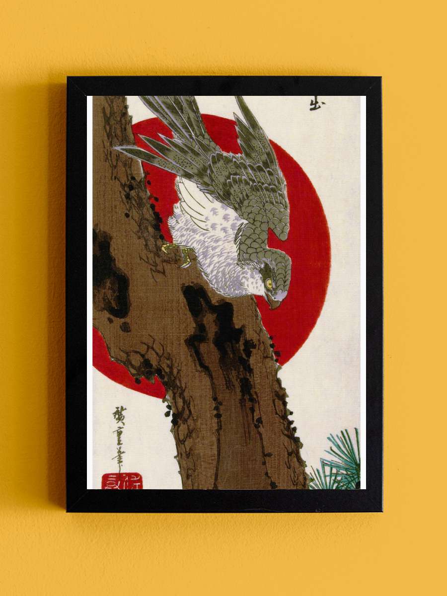 The Hawk & Red Sun (Japan) … - Utagawa Hiroshige Sanatsal Modern Tablo Siyah Çerçeveli Poster Modern Duvar Tablo