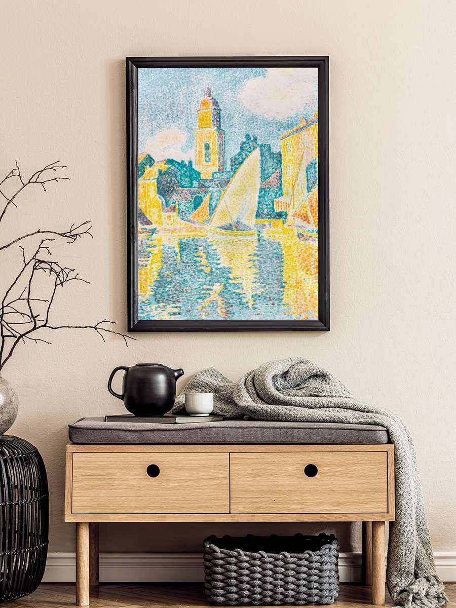 Port de Saint-Tropez (Pastel… (Pastel Bathroom Artwork) - Paul… Sanatsal Modern Tablo Siyah Çerçeveli Poster Modern Duvar Tablo