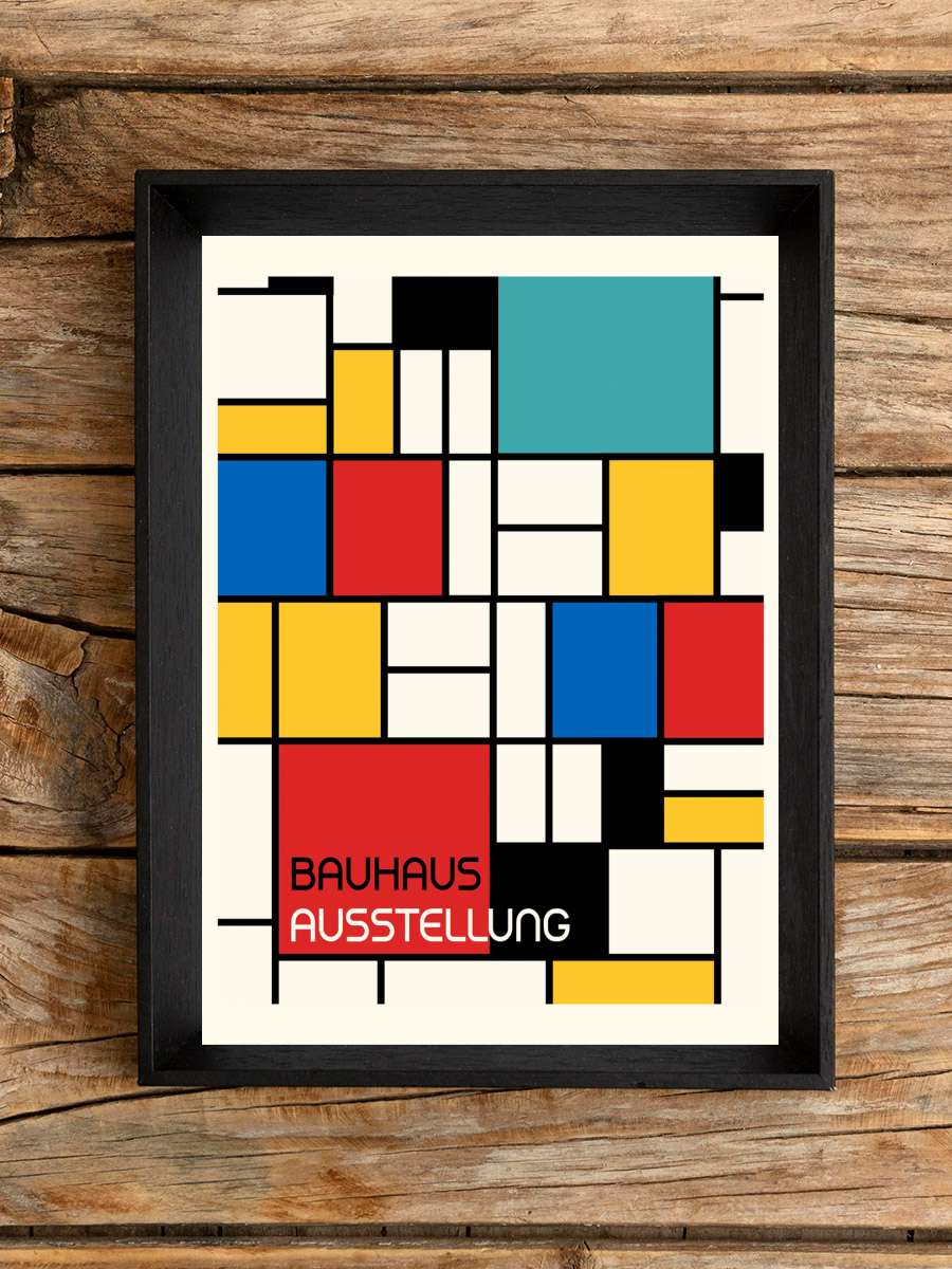 Bauhaus Geometric Design Retro Sanatsal Modern Tablo Siyah Çerçeveli Poster Modern Duvar Tablo