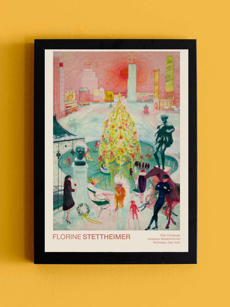 Pink Christmas (Retro / Festive… Festive Camp /… Sanatsal Modern Tablo Siyah Çerçeveli Poster Modern Duvar Tablo