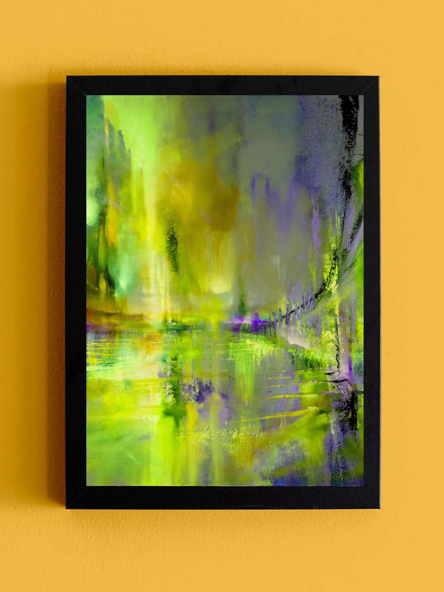 The bridge - green and gold Sanatsal Modern Tablo Siyah Çerçeveli Poster Modern Duvar Tablo