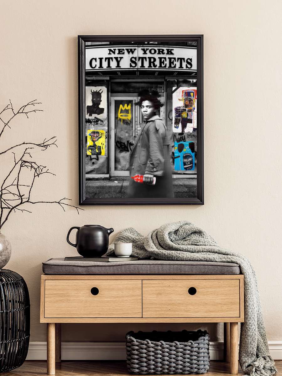 NY City Streets Sanatsal Modern Tablo Siyah Çerçeveli Poster Modern Duvar Tablo