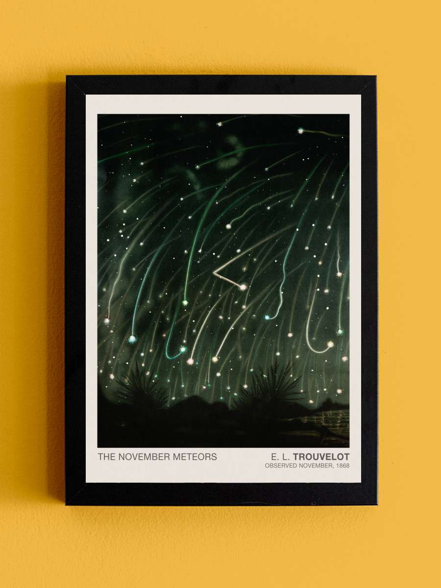 The November Meteors … (Stargazing / Vintage Space… Sanatsal Modern Tablo Siyah Çerçeveli Poster Modern Duvar Tablo