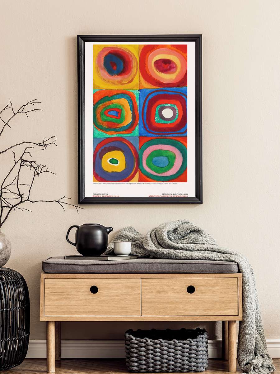 Colour Study V.4 (Abstract… (Abstract Vibrant Colourful Circles,… Sanatsal Modern Tablo Siyah Çerçeveli Poster Modern Duvar Tablo