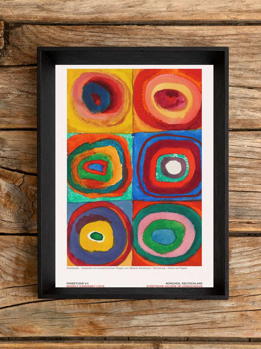 Colour Study V.4 (Abstract… (Abstract Vibrant Colourful Circles,… Sanatsal Modern Tablo Siyah Çerçeveli Poster Modern Duvar Tablo