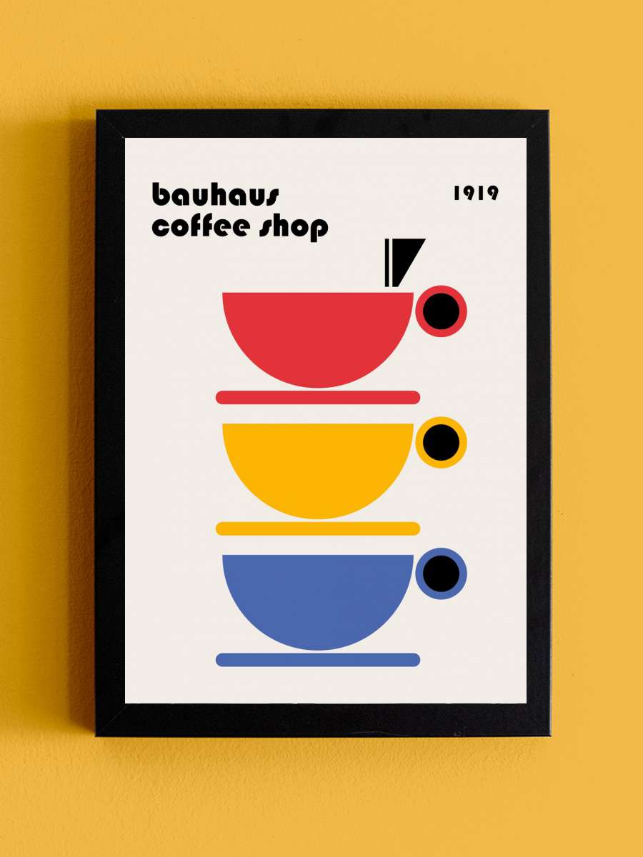 Bauhaus Coffee Minimalist Sanatsal Modern Tablo Siyah Çerçeveli Poster Modern Duvar Tablo