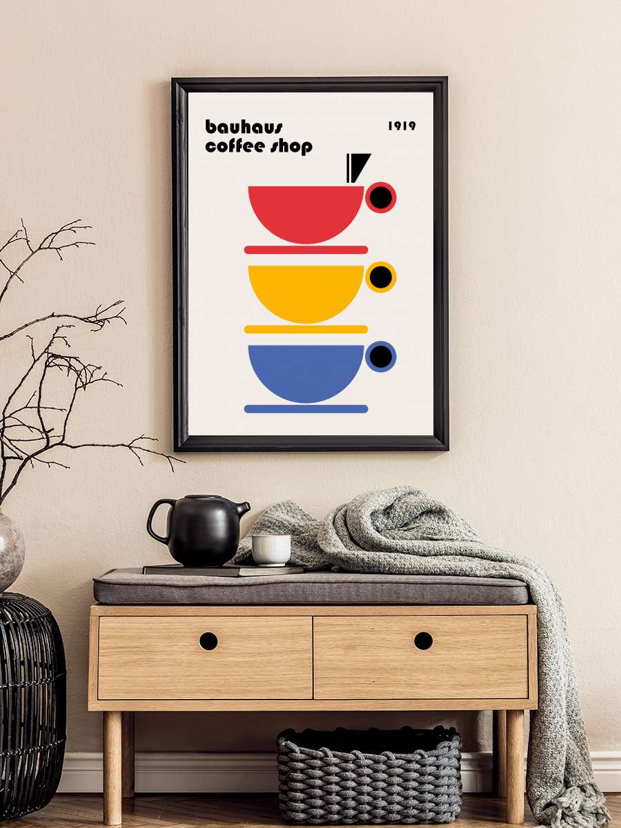 Bauhaus Coffee Minimalist Sanatsal Modern Tablo Siyah Çerçeveli Poster Modern Duvar Tablo