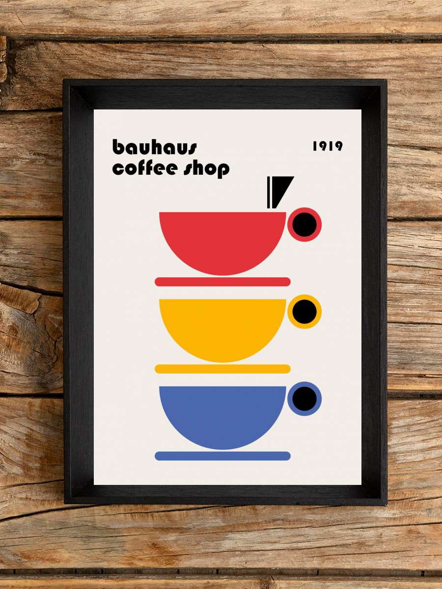 Bauhaus Coffee Minimalist Sanatsal Modern Tablo Siyah Çerçeveli Poster Modern Duvar Tablo