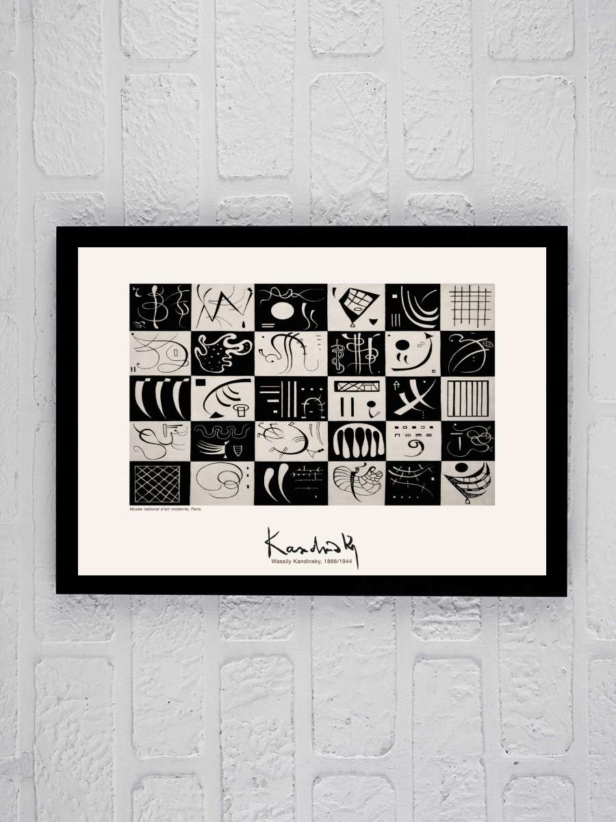 Thirty (Vintage Black and Whit… Whit Abstract) - Wassily… Sanatsal Modern Tablo Siyah Çerçeveli Poster Modern Duvar Tablo