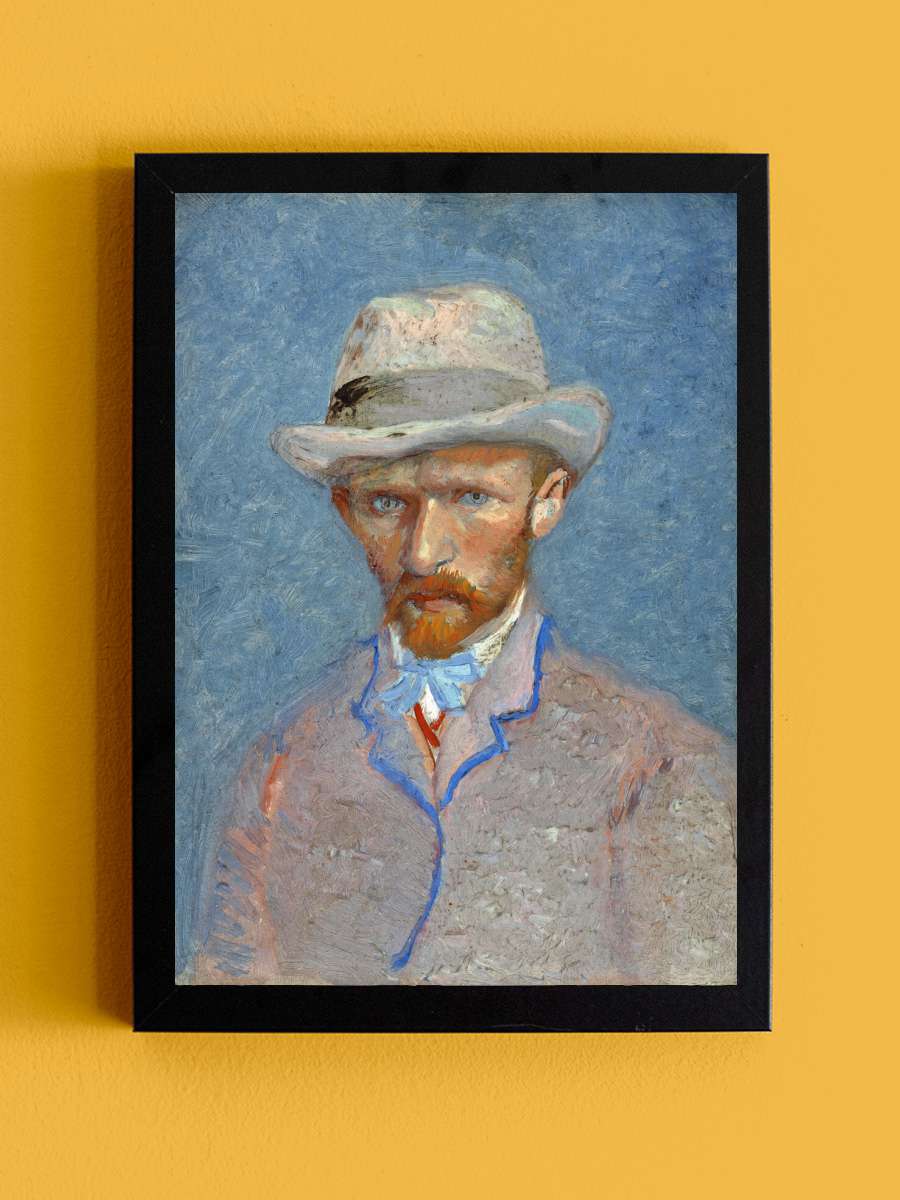 Self-Portrait with gray felt… felt hat, 1887 Sanatsal Modern Tablo Siyah Çerçeveli Poster Modern Duvar Tablo