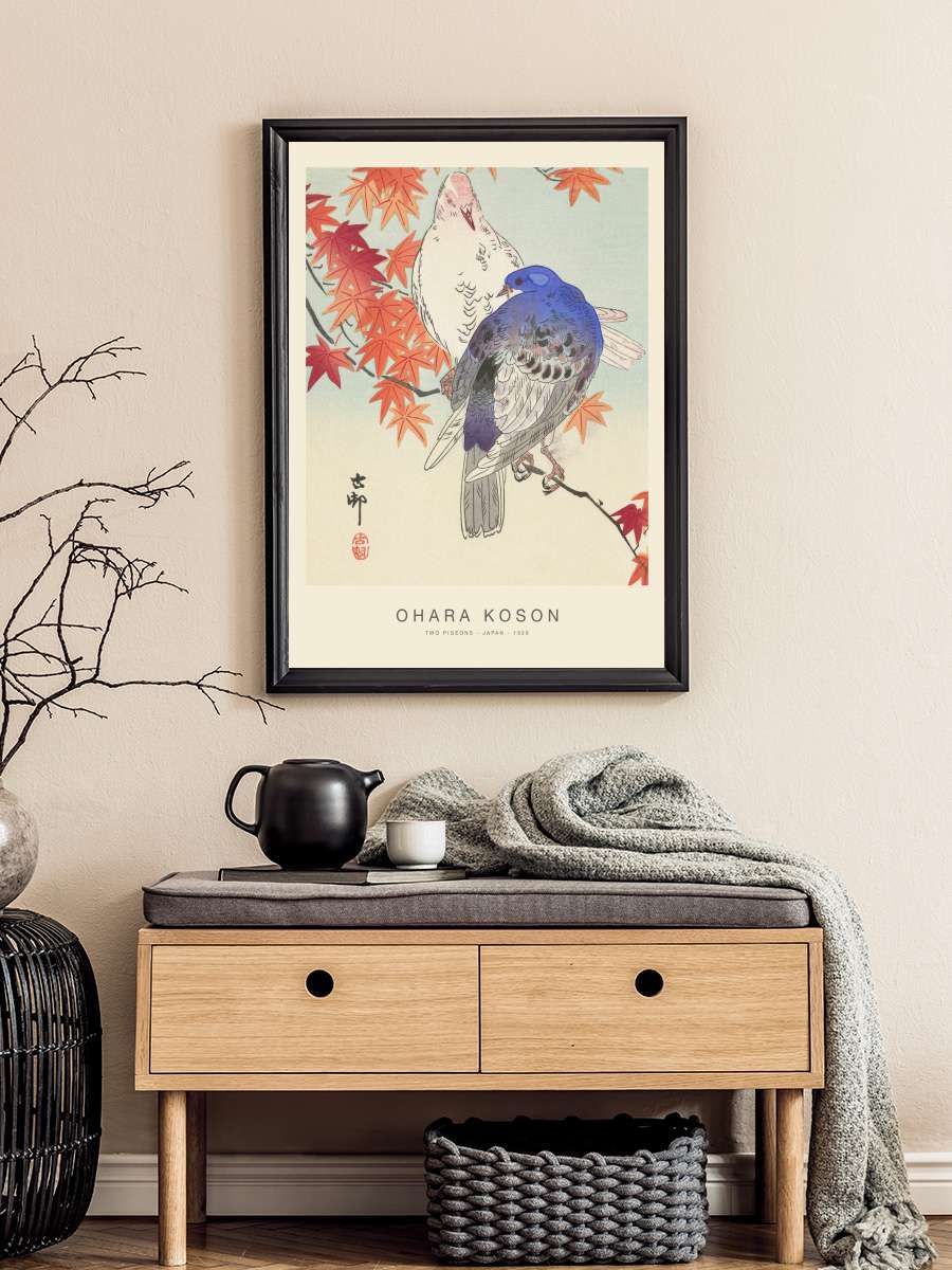 Two Pigeons (Special Edition) -… - Ohara Koson Sanatsal Modern Tablo Siyah Çerçeveli Poster Modern Duvar Tablo