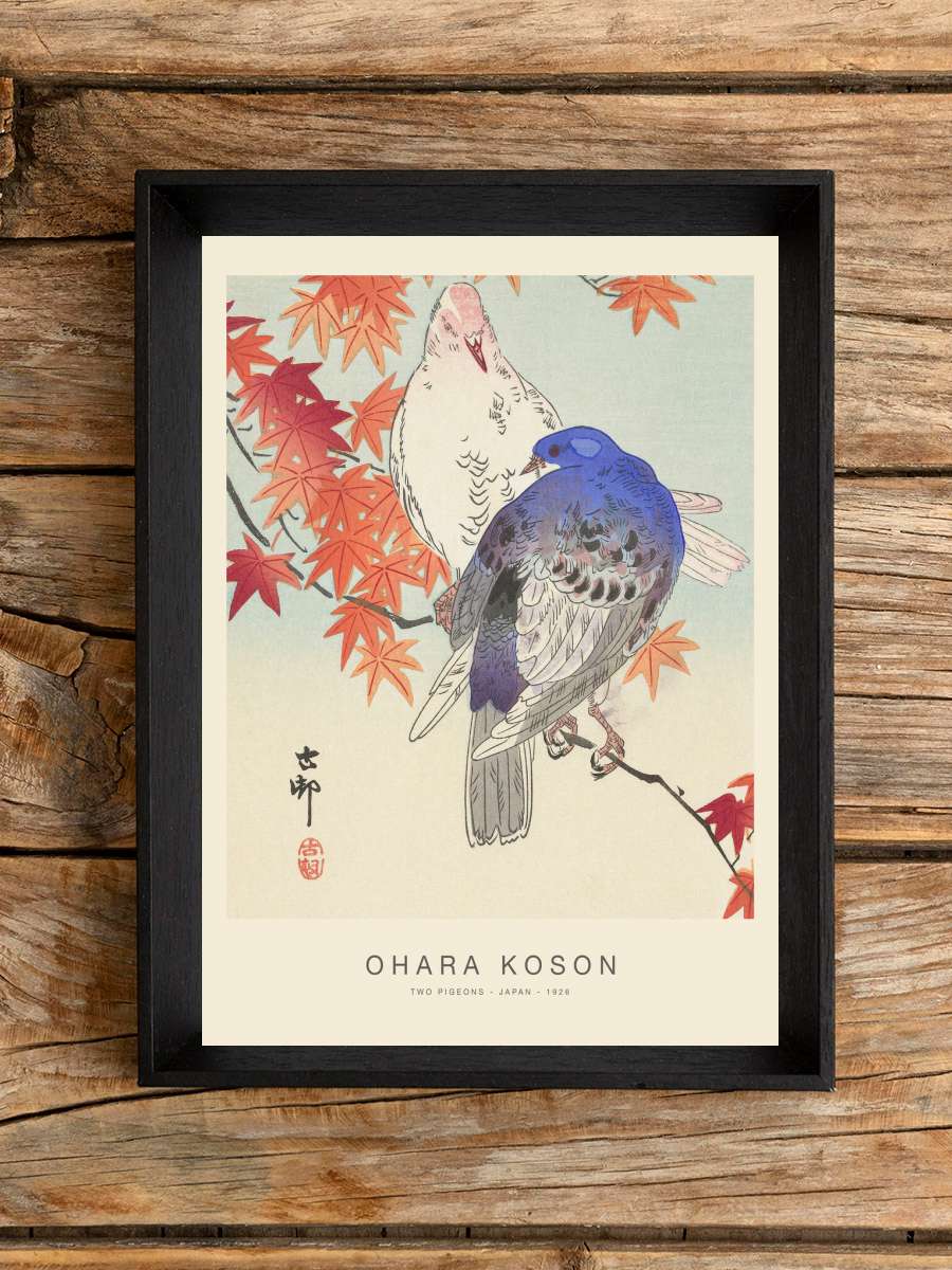 Two Pigeons (Special Edition) -… - Ohara Koson Sanatsal Modern Tablo Siyah Çerçeveli Poster Modern Duvar Tablo