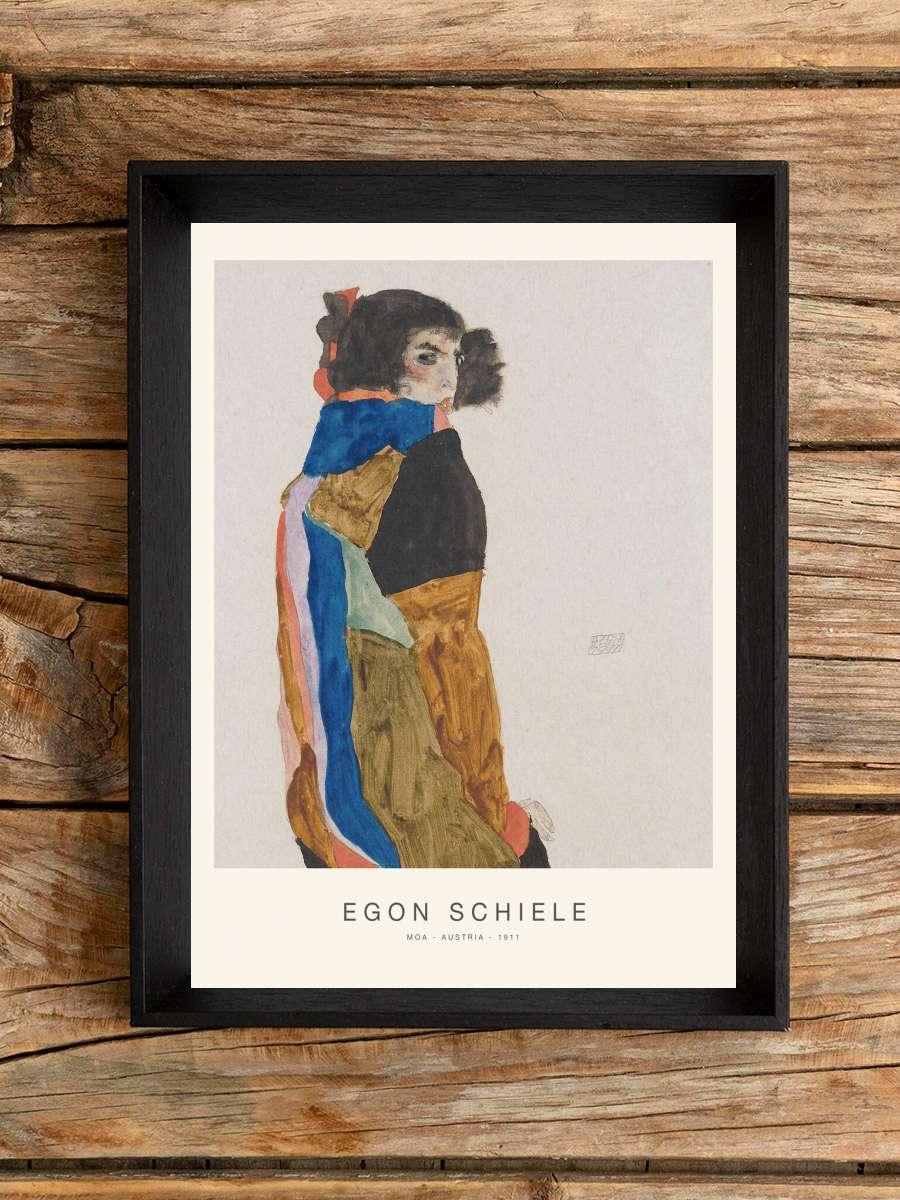 Moa (Special Edition Female… Female Portrait) - Egon Schiele Sanatsal Modern Tablo Siyah Çerçeveli Poster Modern Duvar Tablo