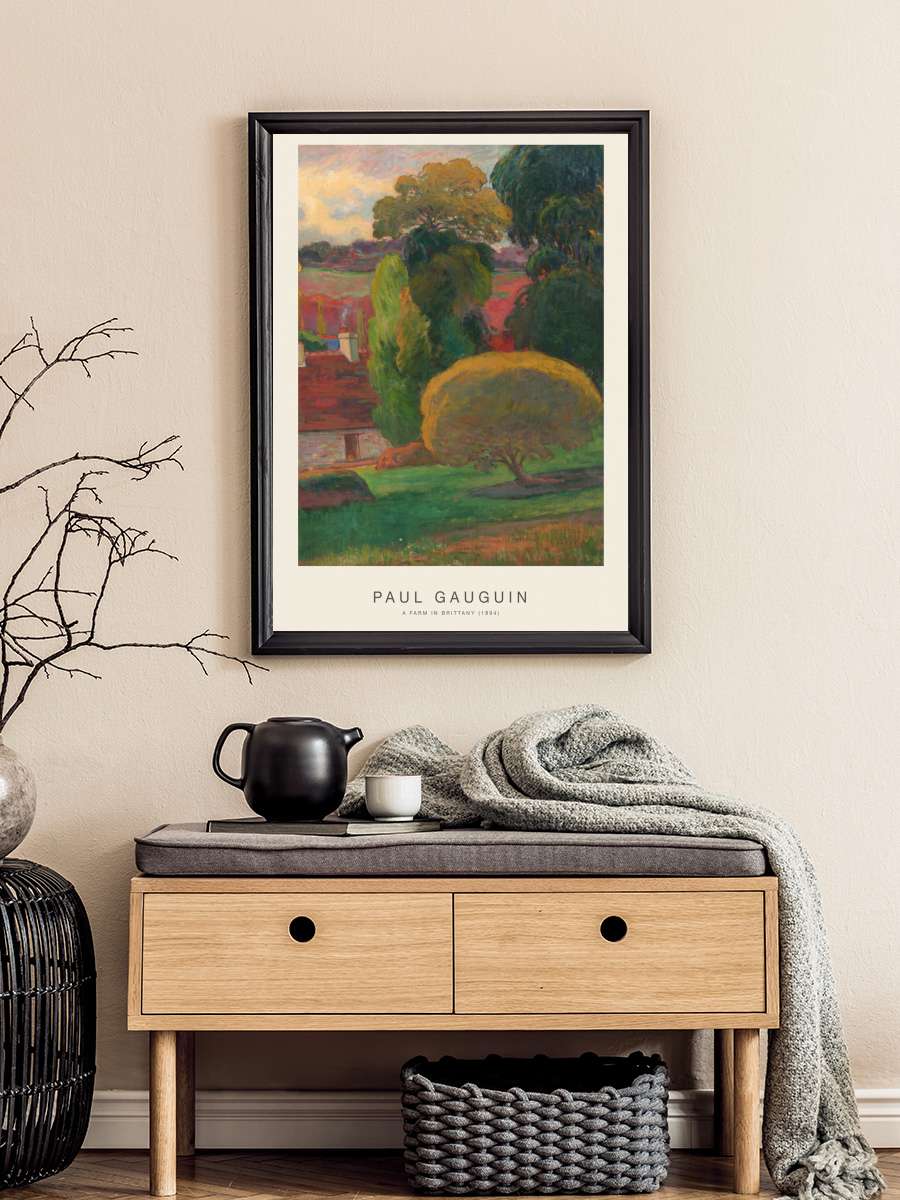 A Farm in Brittany (Special… (Special Edition) - Paul Gauguin Sanatsal Modern Tablo Siyah Çerçeveli Poster Modern Duvar Tablo