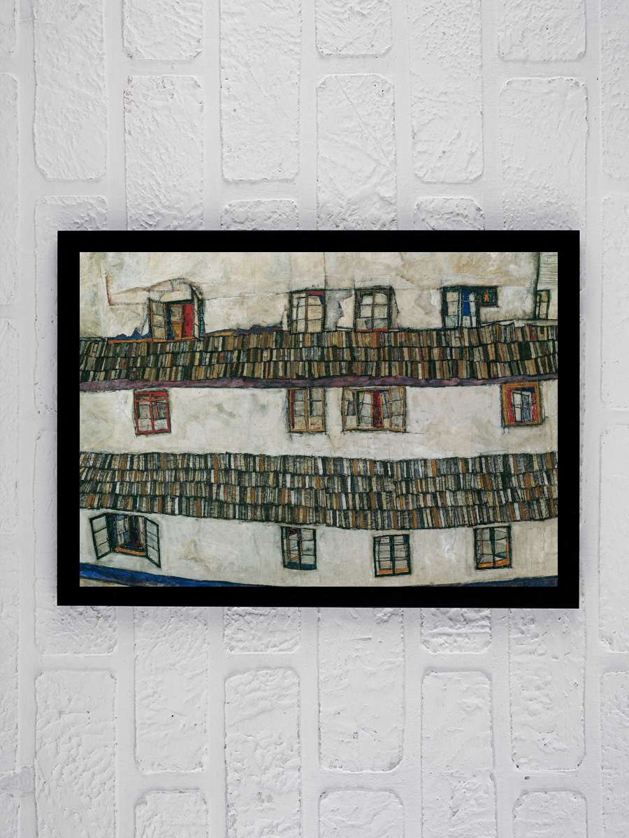 Windows in the Wall (Distressed… (Distressed Vintage House) - Egon… Sanatsal Modern Tablo Siyah Çerçeveli Poster Modern Duvar Tablo