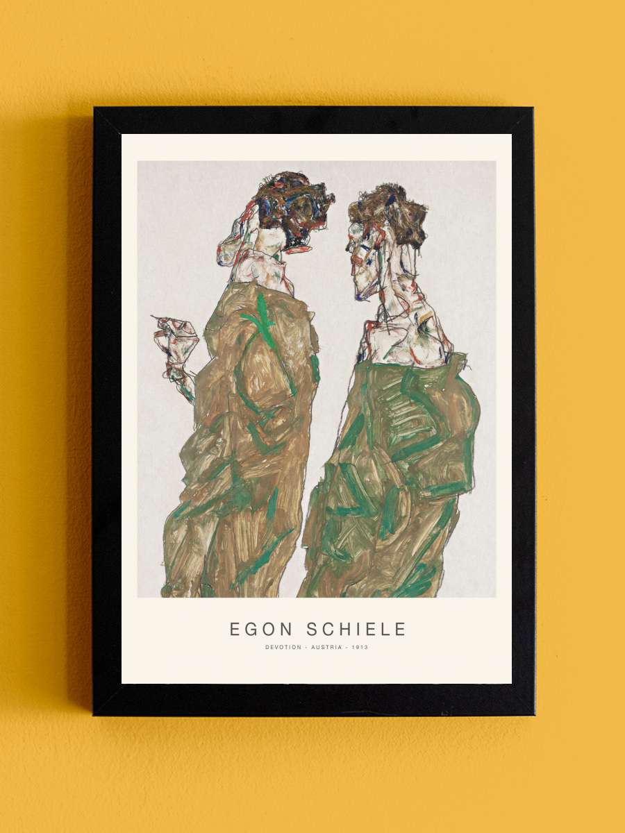 Devotion (Special Edition Male… Male Portrait) - Egon Schiele Sanatsal Modern Tablo Siyah Çerçeveli Poster Modern Duvar Tablo