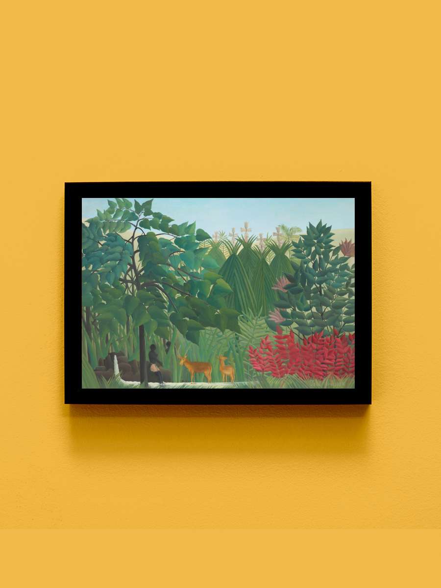 The Waterfall (Tropical Jungle)… Jungle) - Henri Rousseau Sanatsal Modern Tablo Siyah Çerçeveli Poster Modern Duvar Tablo