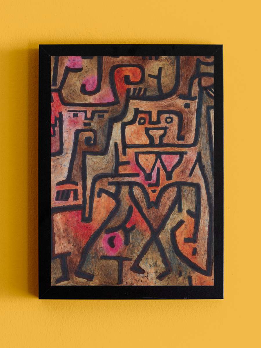 Forest Witches - Paul Klee Sanatsal Modern Tablo Siyah Çerçeveli Poster Modern Duvar Tablo