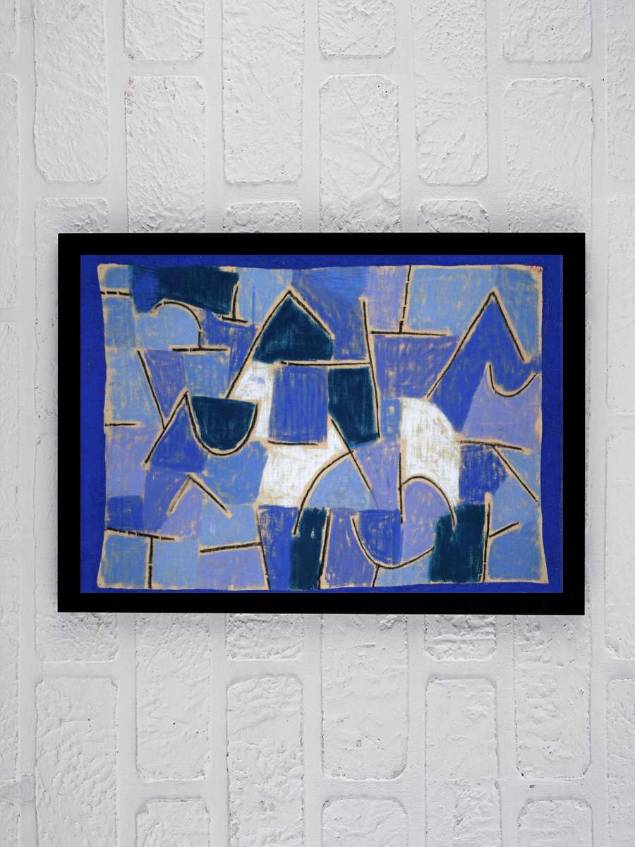 Blue Night - Paul Klee Sanatsal Modern Tablo Siyah Çerçeveli Poster Modern Duvar Tablo