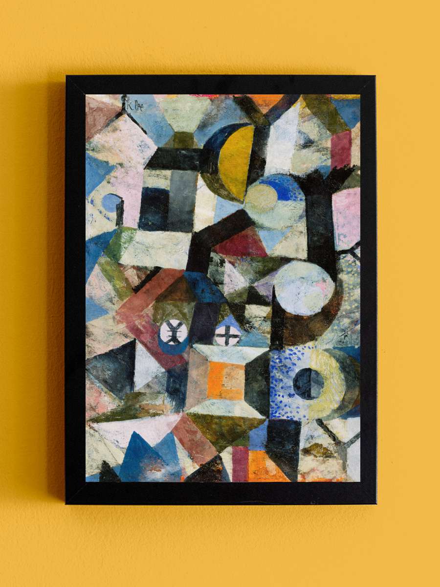 The Yellow Half Moon - Paul Klee Sanatsal Modern Tablo Siyah Çerçeveli Poster Modern Duvar Tablo