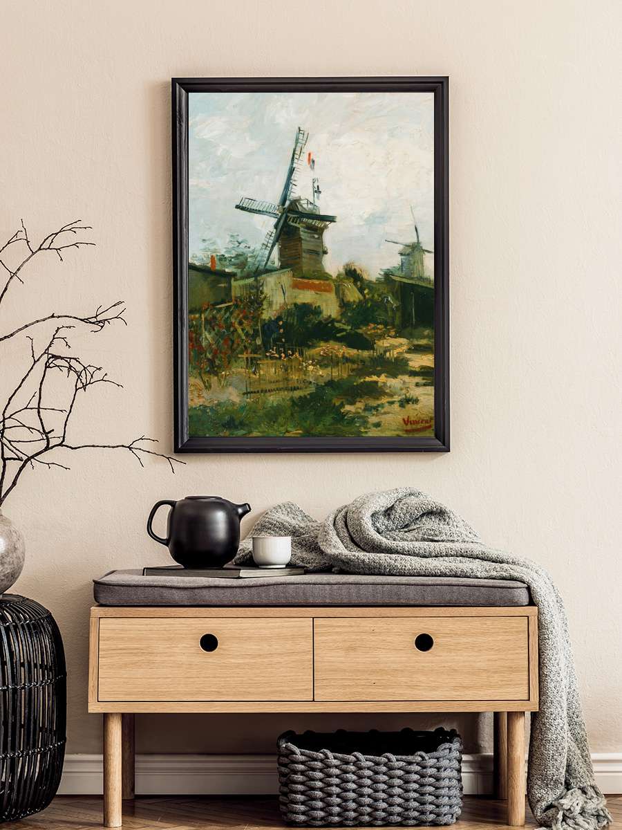 Windmills on Montmartre -… - Vincent van Gogh Sanatsal Modern Tablo Siyah Çerçeveli Poster Modern Duvar Tablo