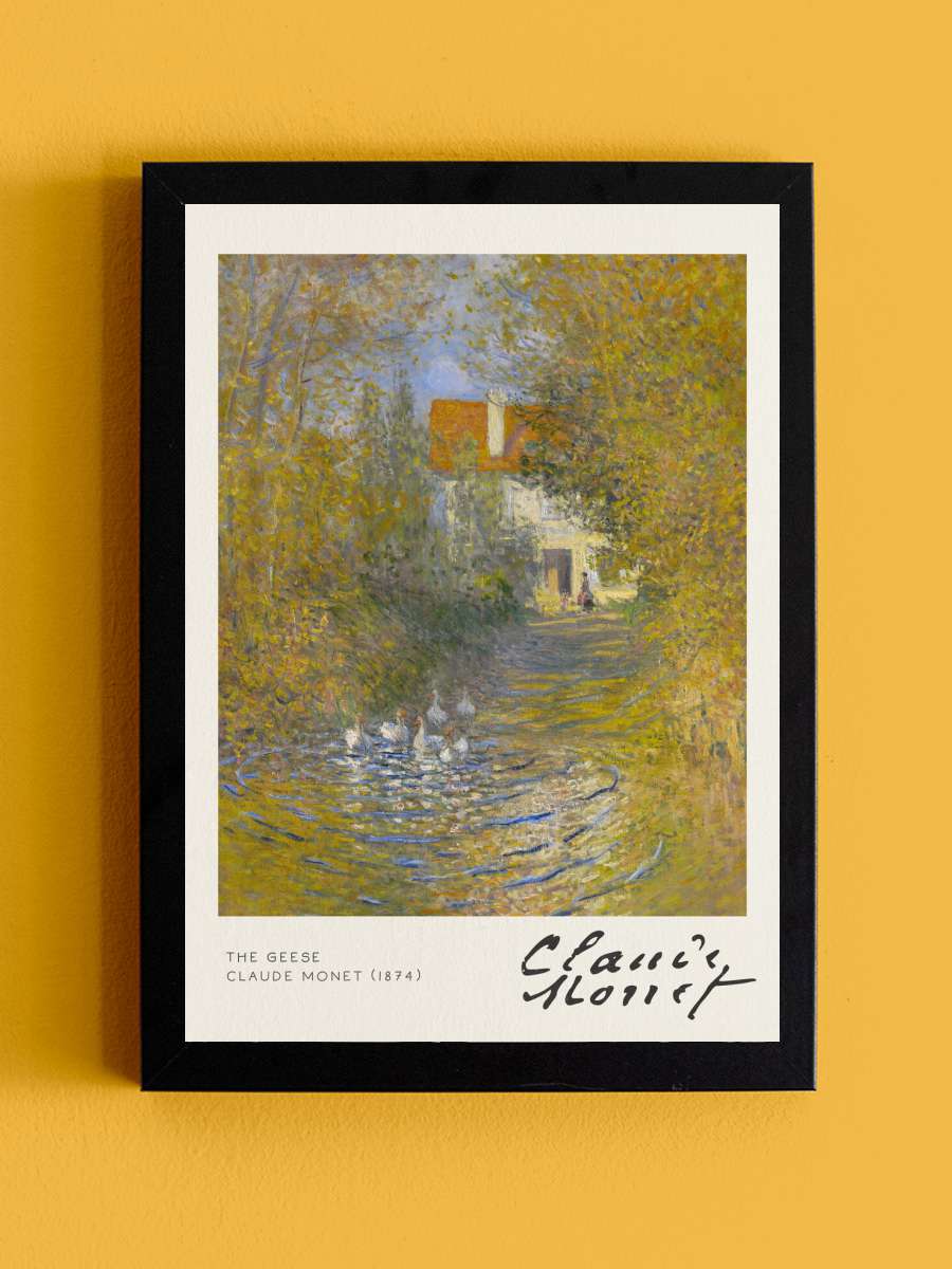 The Geese - Claude Monet Sanatsal Modern Tablo Siyah Çerçeveli Poster Modern Duvar Tablo