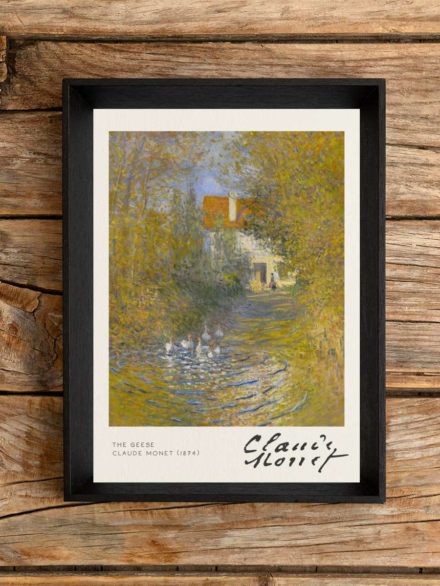 The Geese - Claude Monet Sanatsal Modern Tablo Siyah Çerçeveli Poster Modern Duvar Tablo