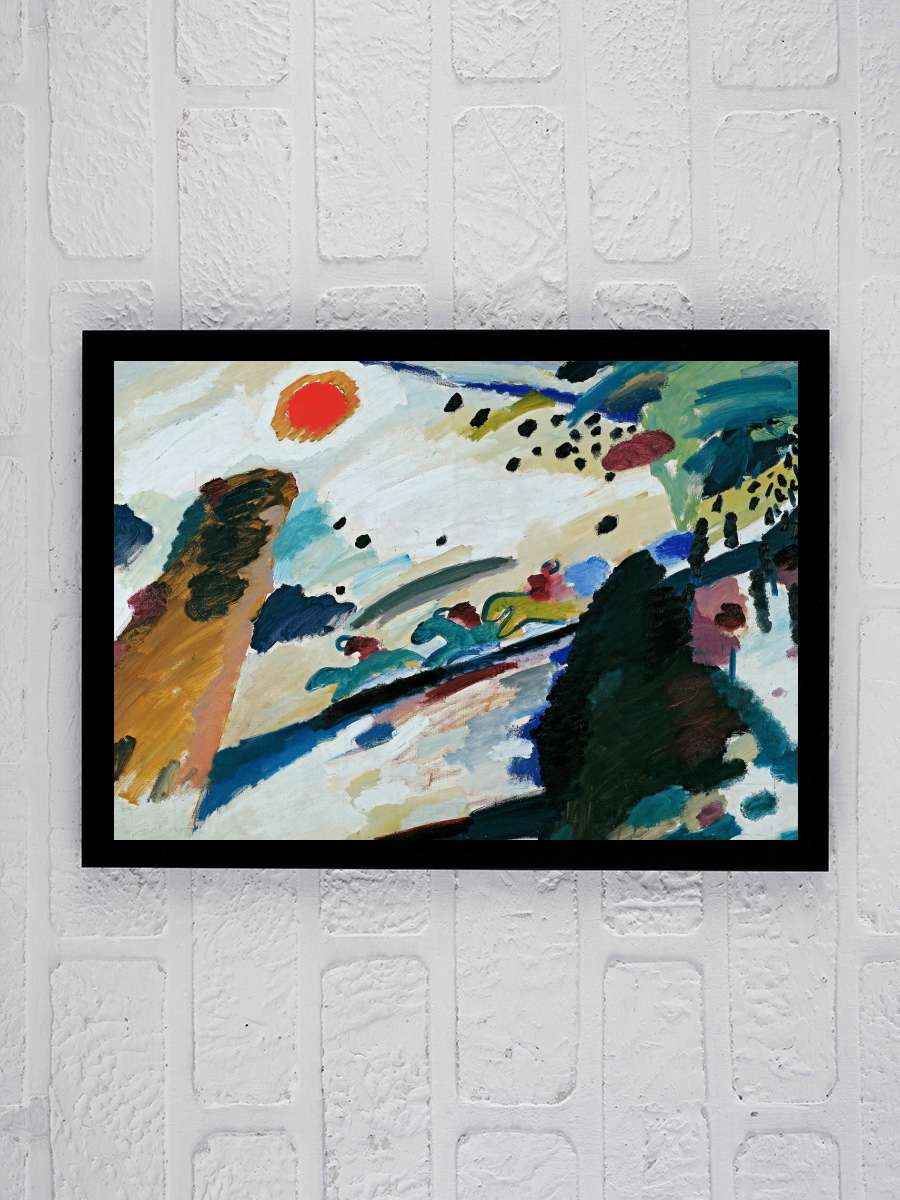 Romantic Landscape - Wassily… Wassily Kandinsky Sanatsal Modern Tablo Siyah Çerçeveli Poster Modern Duvar Tablo