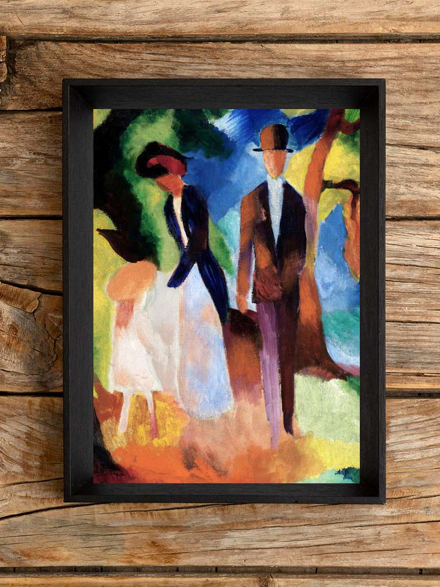 Family by a Blue Lake (People… (People in the Landscape) -… Sanatsal Modern Tablo Siyah Çerçeveli Poster Modern Duvar Tablo