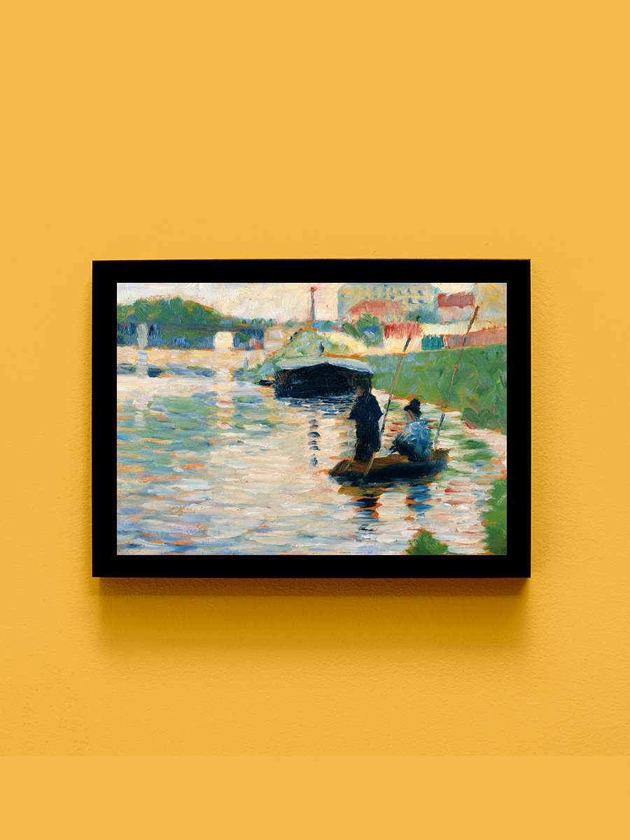 View of the Seine (Vintage Boat… Boat) - Georges Seurat Sanatsal Modern Tablo Siyah Çerçeveli Poster Modern Duvar Tablo