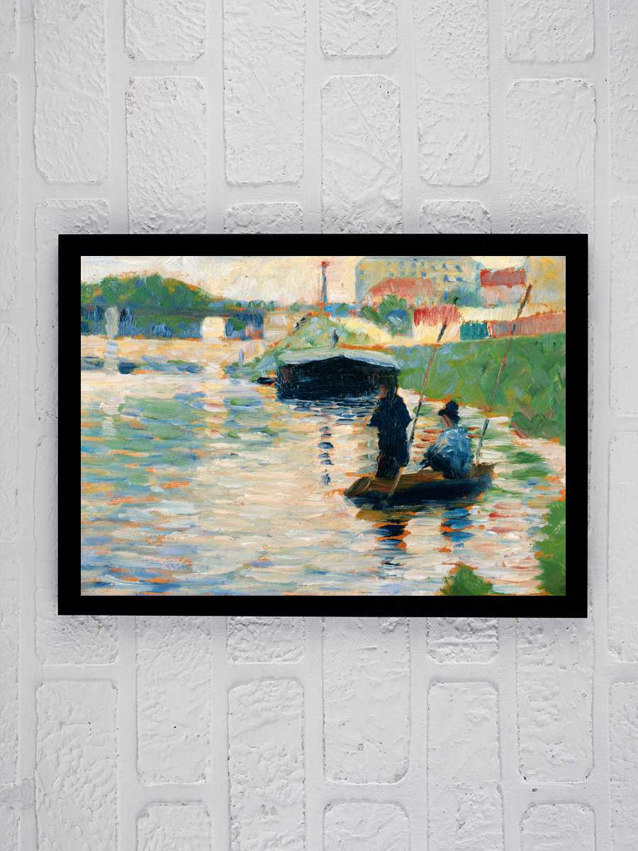 View of the Seine (Vintage Boat… Boat) - Georges Seurat Sanatsal Modern Tablo Siyah Çerçeveli Poster Modern Duvar Tablo