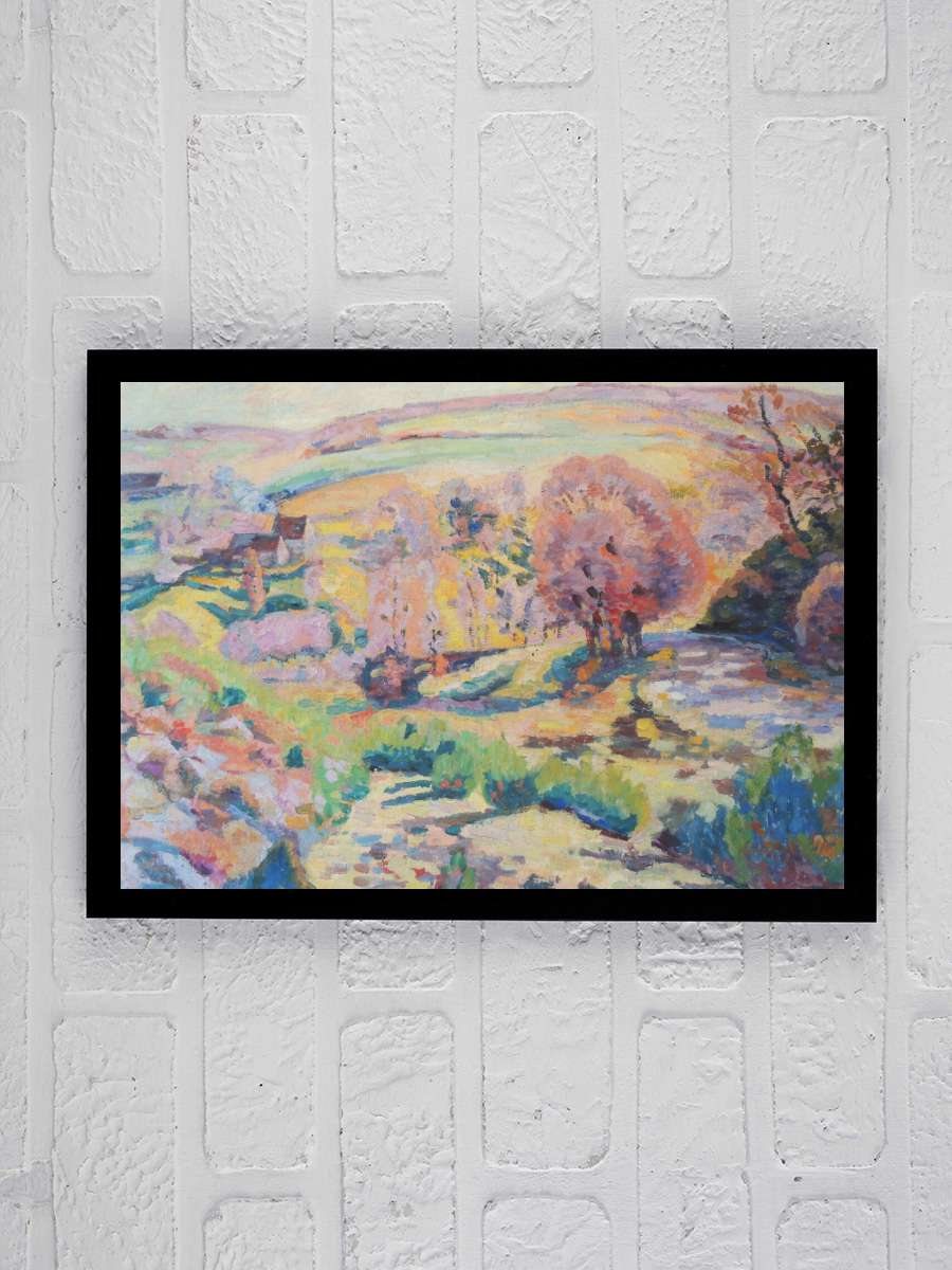 The Farm (Pastel Landscape) -… - Armand Guillaumin Sanatsal Modern Tablo Siyah Çerçeveli Poster Modern Duvar Tablo